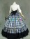 Gothic Lolita Gorgeous Herrlich Floral Turtle Neck Plaid Patchwork Layered Ball Gown Dress