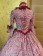 Southern Belle Romantic Romantik Floral Printed U Neck Ruffles Lace Ball Gown Fancy Dress