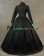 Civil War Lolita Reenactment Retro Button Frilled Brocaded Formal Ball Gown Dress