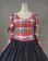 Southern Belle Gothic Lolita U Neck Long Sleeves Plaid Patchwork Floor Length Dress