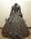 Edwardian Vintage Lolita Flower Printed Pagoda Sleeves Frilled Ball Gown Dress