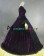 Classical Gothic Edwardian Lolita Slash Neck Pagoda Sleeves Lace Floral Velvet Dress