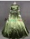 Victorian Edwardian Pagoda Sleeves Lace Frill Floral Printed Brocaded Ball Gown Dress