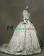 Southern Belle Romantic Romantik Floral Printed U Neck Ruffles Lace Ball Gown Fancy Dress