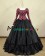 Civil War Lolita Retro U Neck Floral Printed Long Sleeves Ruffles Lace Frill Ball Gown Dress