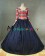 Southern Belle Gothic Lolita U Neck Long Sleeves Plaid Patchwork Floor Length Dress