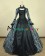 Victorian Georgian Period Retro Flower Printed Ruffles Lace Ball Gown Dress