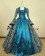 Victorian Georgian Period Retro Flower Printed Ruffles Lace Ball Gown Dress