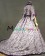 Southern Belle Romantic Romantik Floral Printed U Neck Ruffles Lace Ball Gown Fancy Dress