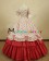 Sweet Dolly Lolita Slash Neck Lace Ruffles Floral Printed Ball Gown Dress