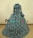 Victorian Georgian Period Retro Flower Printed Ruffles Lace Ball Gown Dress