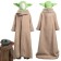 The Mandalorian -Baby Yoda Robe Hat Outfits Halloween Carnival Suit Cosplay Costume For Kids