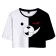 Women Danganronpa Monokuma Cosplay Crop Top & Shorts Set Summer 2 Pieces Casual Clothes